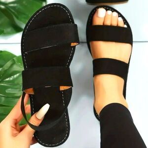 Women's Double Strap Flat Sandals sz 7.5